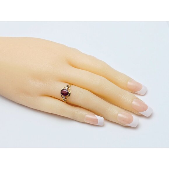 Beautiful 18K Solid Yellow Gold Designer Tourmaline & Diamond Ring - Size 5.75 - Picture 7 of 15